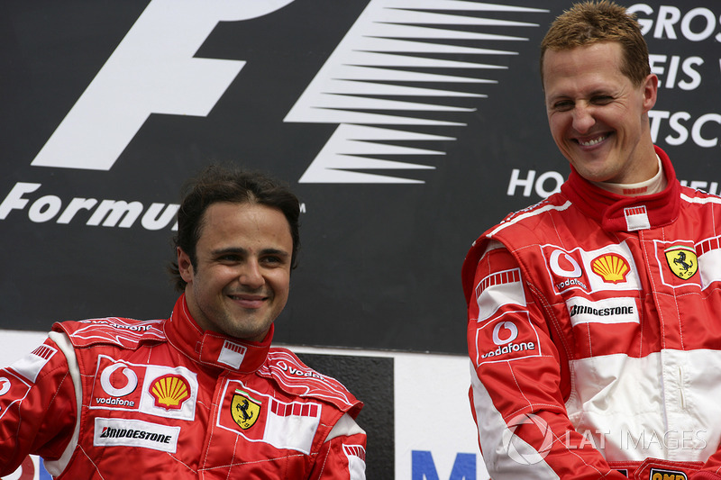 Podio: ganador de la carrera Michael Schumacher, Ferrari, segundo lugar Felipe Massa, Ferrari