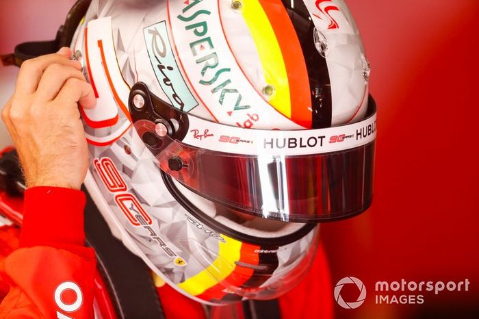 Sebastián Vettel, Ferrari, en el GP de Bélgica en 2019