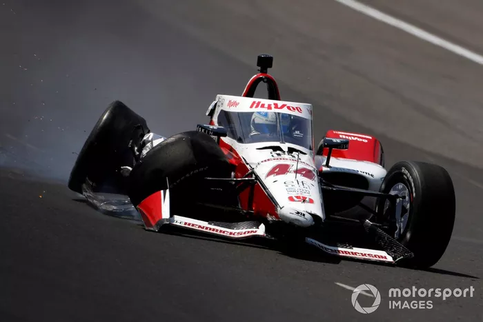 Katherine Legge, Rahal Letterman Lanigan Racing Honda, accidente