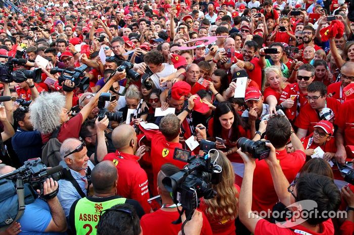 Charles Leclerc, Ferrari, Sebastian Vettel, Ferrari with fans