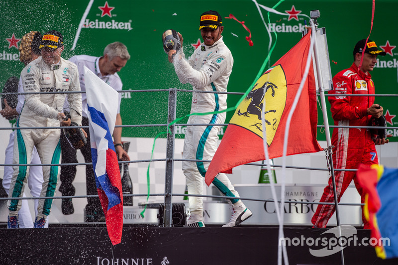 14. GP Italia - Podium: Lewis Hamilton, Valtteri Bottas, Kimi Raikkonen