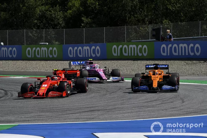 Charles Leclerc, Ferrari SF1000, Carlos Sainz Jr., McLaren MCL35, Lance Stroll, Racing Point RP20