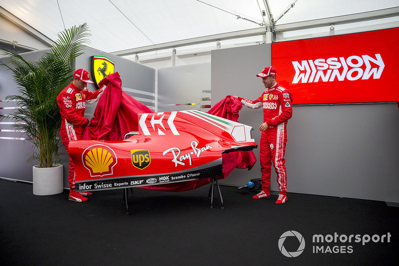 Kimi Raikkonen, Ferrari and Sebastian Vettel, Ferrari memperlihatkan livery Mission Winnow