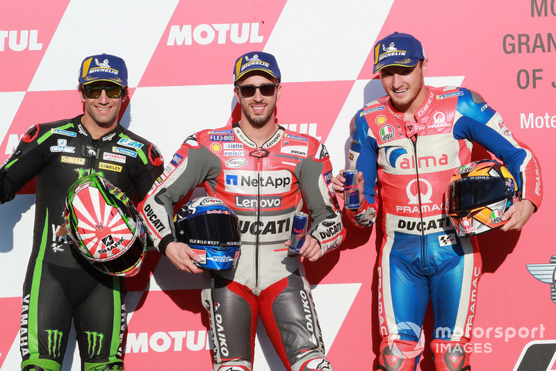 (Ki-ka): Johann Zarco, Monster Yamaha Tech 3, Andrea Dovizioso, Ducati Team, Jack Miller, Pramac Racing