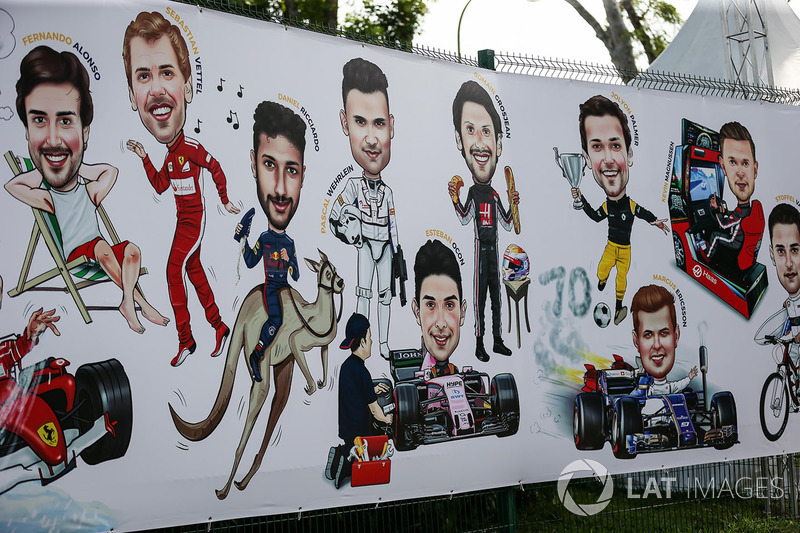 Gran Premio de Singapur: caricaturas de los pilotos.