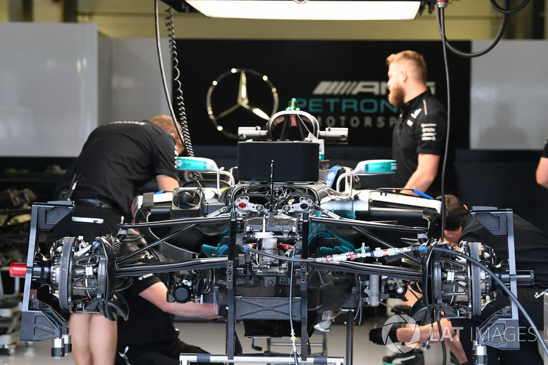 Mercedes-Benz F1 W08 in the garage