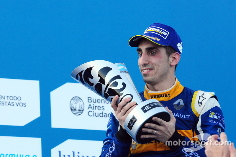 Podio: segundo lugar Sébastien Buemi, Renault e.Dams