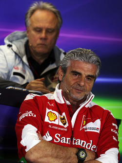 Maurizio Arrivabene, Ferrari Director del equipo en conferencia de prensa de la FIA