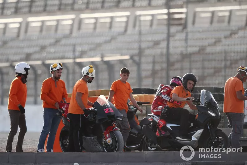 Enea Bastianini, Ducati Team after crash