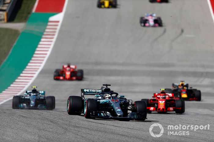 Lewis Hamilton, Mercedes AMG F1 W09 EQ Power+, Kimi Raikkonen, Ferrari SF71H, Valtteri Bottas, Mercedes AMG F1 W09 EQ Power+, Daniel Ricciardo, Red Bull Racing RB14, Sebastian Vettel, Ferrari SF71H