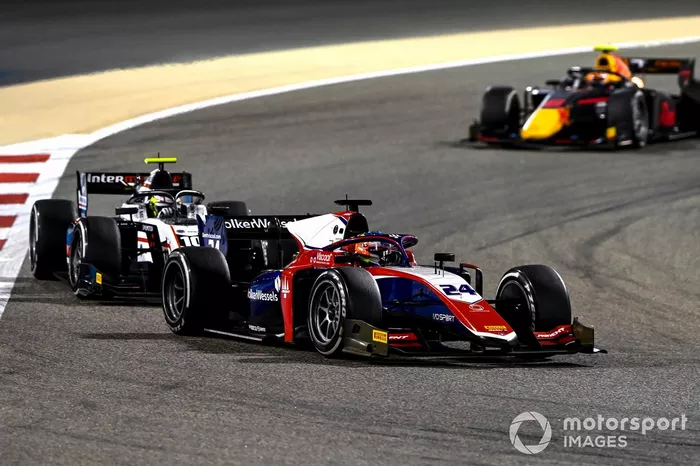 Bent Viscaal, Trident, precede Theo Pourchaire, ART Grand Prix, e Jehan Daruvala, Carlin