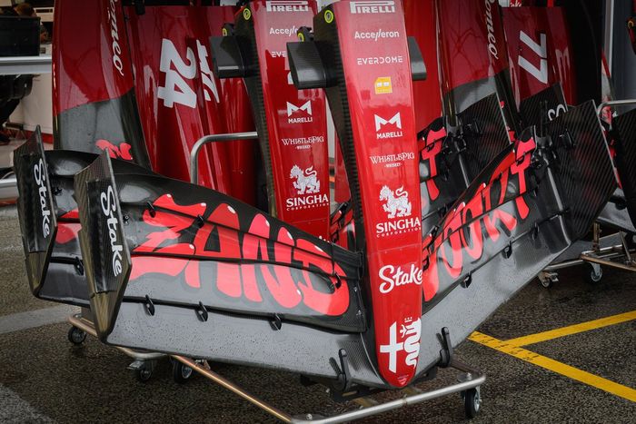 Alfa Romeo Racing C43 detalle morro y alerón delantero