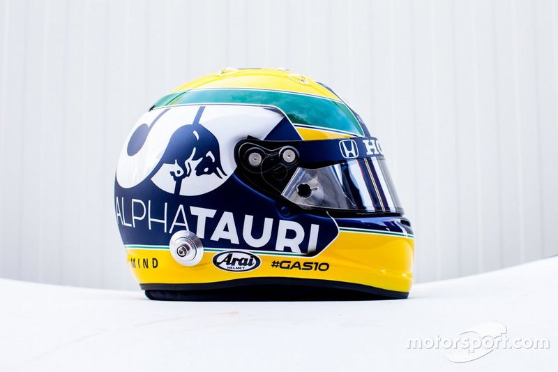 ピエール・ガスリー 1/2ミニヘルメット サイン入 2020イタリアGP 初優勝 P.ガスリー 直筆サイン入 2020 IMOLAGP 1/2 ヘルメット F1