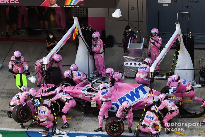 Sergio Pérez, Racing Point RP20, pit stop