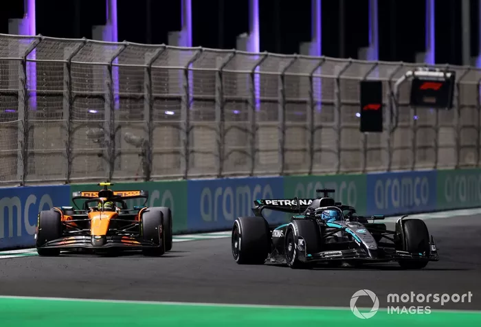 Lando Norris, McLaren, George Russell, Mercedes