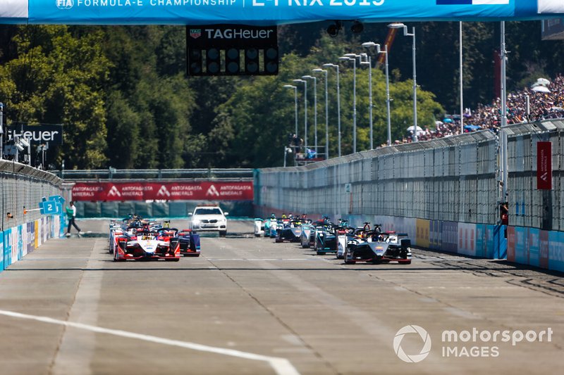 Start zum ePrix Santiago der Formel E 2018/19: Sébastien Buemi, Nissan e.Dams, Nissan IMO1, führt