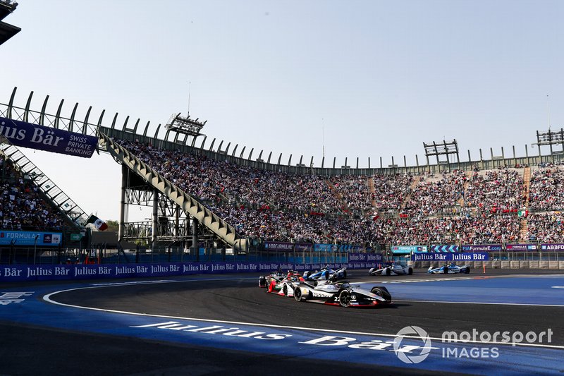 Oliver Rowland, Nissan e.Dams, Nissan IMO1, Lucas Di Grassi, Audi Sport ABT Schaeffler, Audi e-tron FE05 y Sébastien Buemi, Nissan e.Dam, Nissan IMO1
