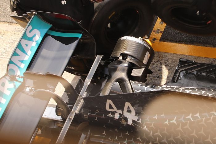 Detalle trasero del Mercedes F1 W11