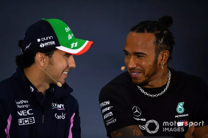 Sergio Perez, Racing Point ve Lewis Hamilton, Mercedes AMG F1