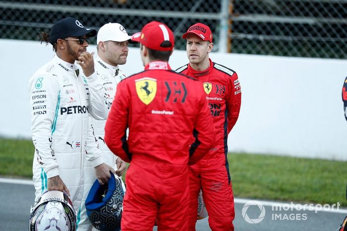 Lewis Hamilton, Mercedes-AMG Petronas F1, Valtteri Bottas, Mercedes-AMG Petronas F1, Sebastian Vettel, Ferrari y Charles Leclerc, Ferrari 
