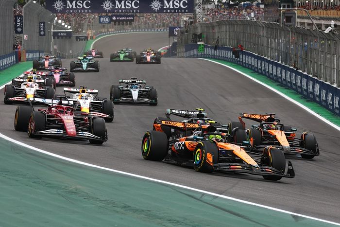 Charles Leclerc, Ferrari, Lando Norris, McLaren, Oscar Piastri, McLaren, Andrea Kimi Antonelli, Mercedes