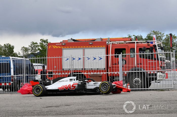 El coche de Romain Grosjean, Haas F1 Team VF-18