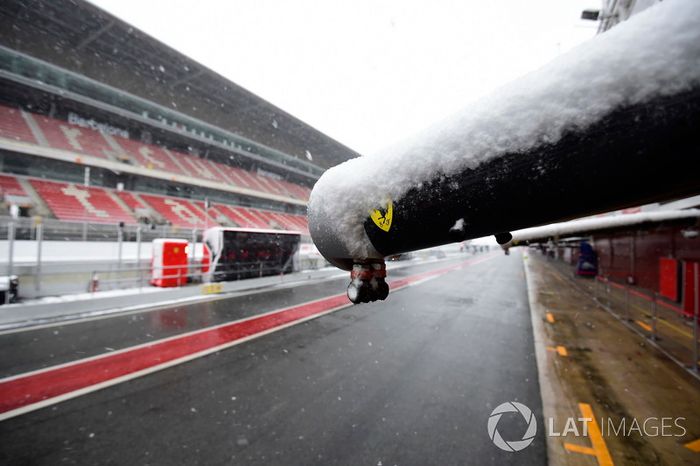 Nieve en el Circuit de Barcelona Catalunya