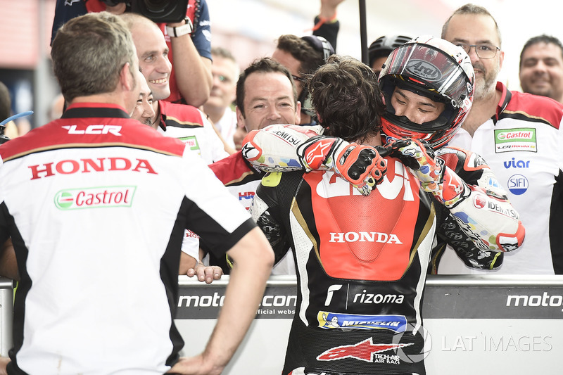Takaaki Nakagami, Team LCR Honda, Race winner Cal Crutchlow, Team LCR Honda