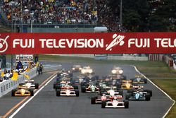 Arrancada: Alain Prost, McLaren MP4/4 líder