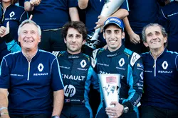 Jean-Paul Driot avec Nicolas Prost, Renault e.Dams, Sébastien Buemi, Renault e.Dams, et Alain Prost