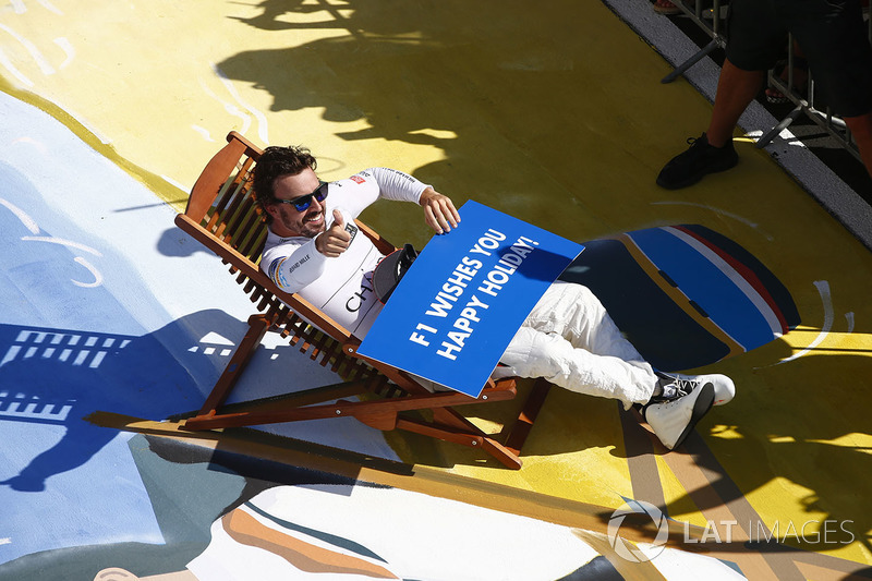 Fernando Alonso, McLaren, wishes everybody a happy holiday after the race