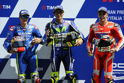 Il poleman Valentino Rossi, Yamaha Factory Racing, il secondo qualificato Maverick Viñales, Team Suz