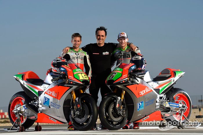 Alvaro Bautista y Stefan Bradl con el Aprilia RS-GP 2016
