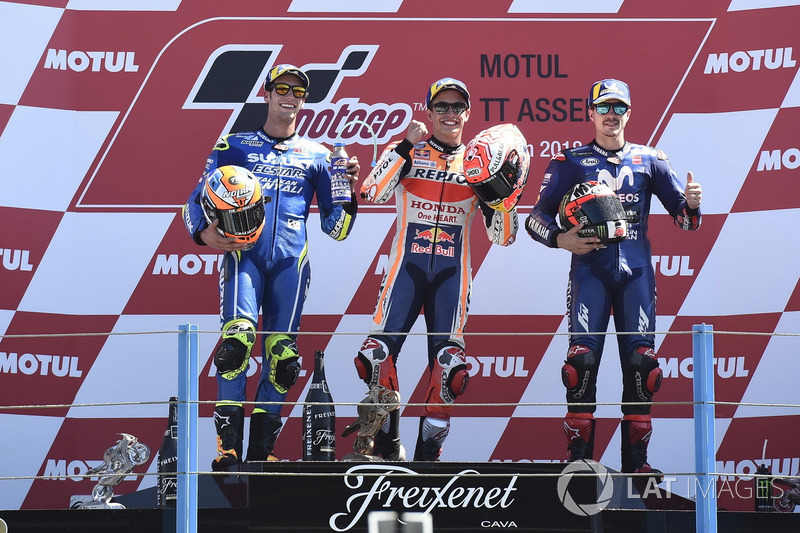 Podium: 1. Marc Marquez, 2. Alex Rins, 3. Maverick Vinales