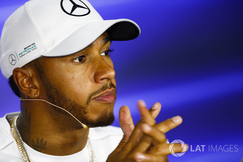 Lewis Hamilton, Mercedes AMG F1, in the press conference