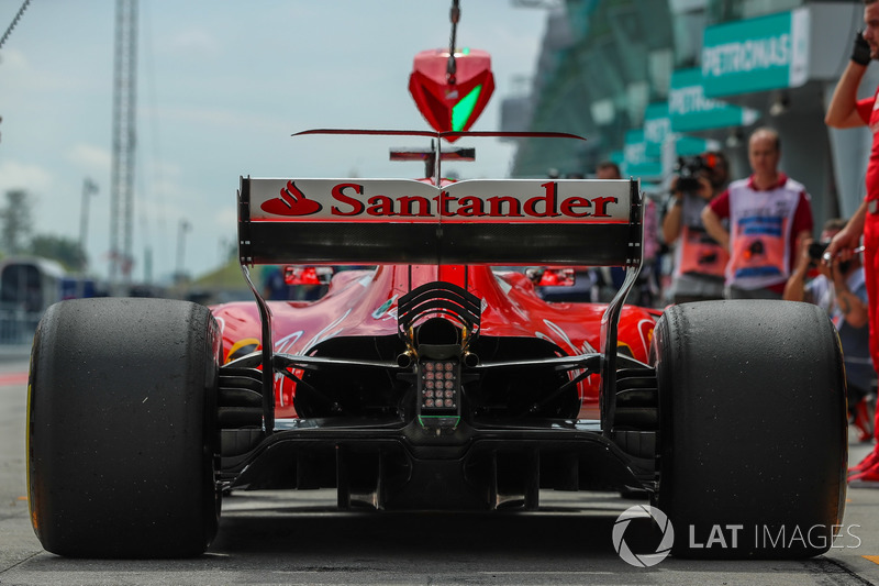 The rear wing detail of Sebastian Vettel, Ferrari SF70H