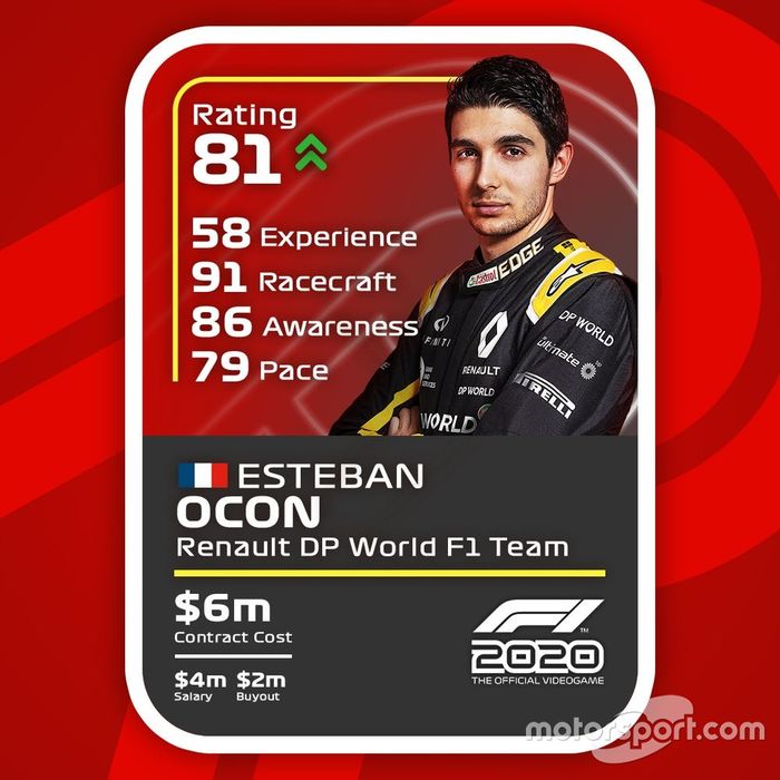 Cartas del F1 2020 definitivas: Esteban Ocon