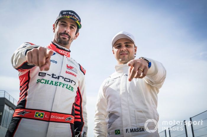 Pilotos brasileños Lucas Di Grassi, Audi Sport ABT Schaeffler, Felipe Massa, Venturi  