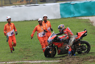 La scivolata di Andrea Dovizioso, Ducati Team