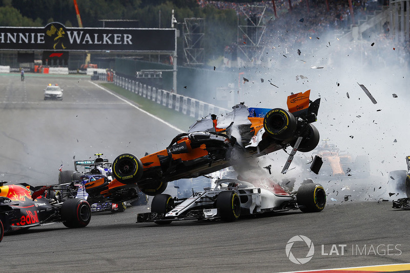 Belga Nagydíj - F1 2018 - rajtbaleset