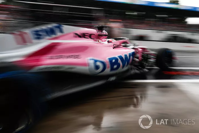 8. Sergio Perez, Racing Point Force India VJM11, leaves the garage