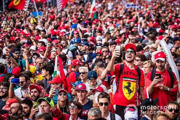 Fans celebrate a home win for Ferrari