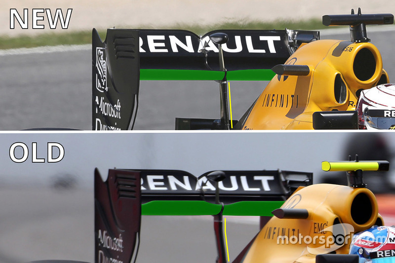 Renault Sport F1 Team RS16 rear wing comparison