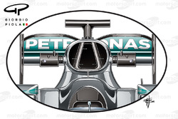 Mercedes W07, l'airbox