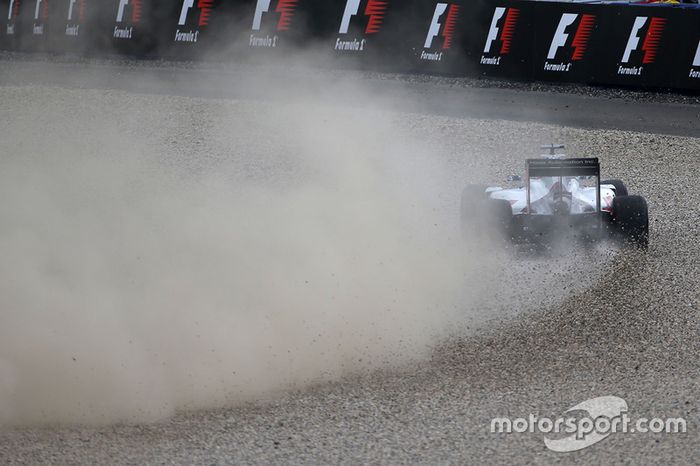 Já durante o quali, Romain Grosjean visitou a brita