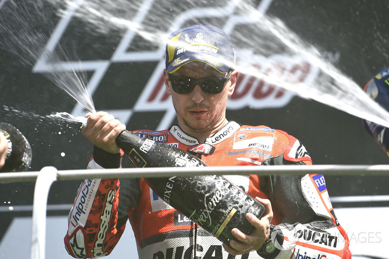 Podio: ganador de la carrera Jorge Lorenzo, Ducati Team