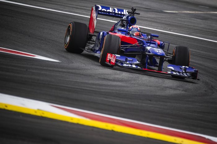 Marc Marquez drives a Toro Rosso F1