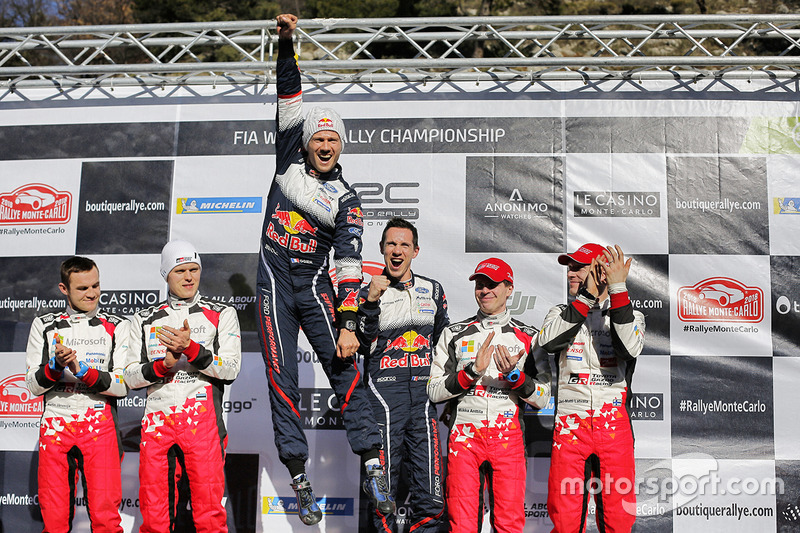 Podio: i vincitori Sébastien Ogier, Julien Ingrassia, M-Sport Ford, al secondo posto Ott Tanak, Martin Järveoja, Toyota Gazoo Racing, al terzo posto, Jari-Matti Latvala, Miikka Anttila, Toyota Gazoo Racing