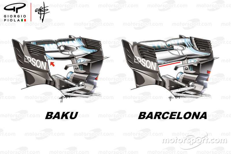 Aileron arrière de la Mercedes F1 W09 pour Bakou et pour Barcelone