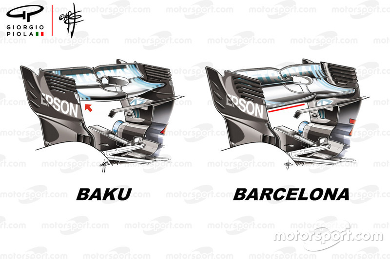 Mercedes F1 W09  rear wing Azerbaijan GP and Spanish GP